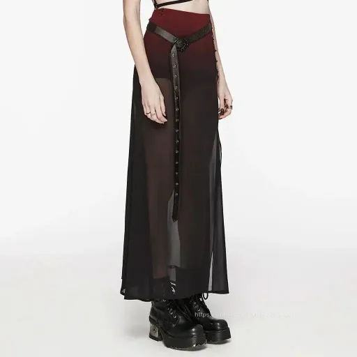 Crepuscular A-Line Skirt Red - PunkRave
